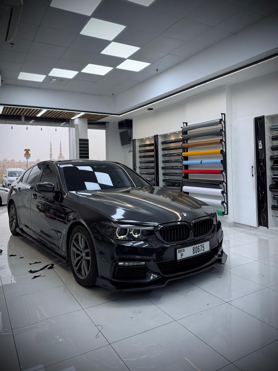 Black BMW M-Sport in White Diamond studio