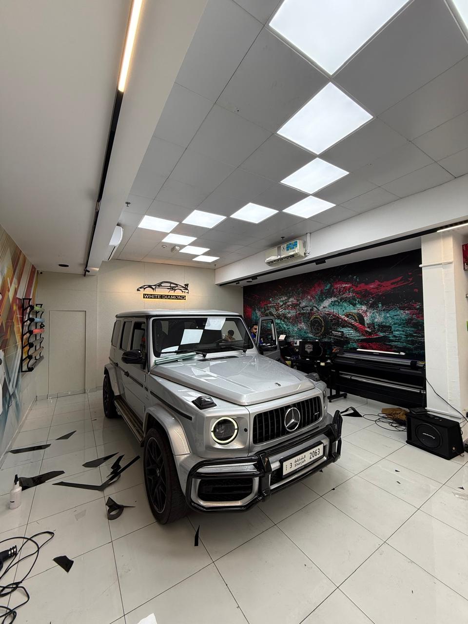 Mercedes-AMG G63 mid-wrap at White Diamond
